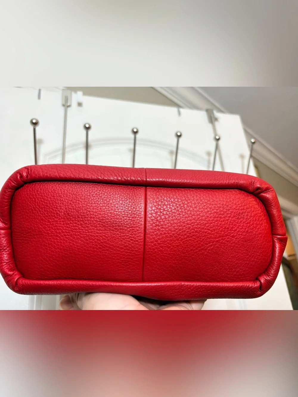 Fossil Red Pebbled Leather Mini Hobo Handbag ZB8590 + Matching Card Case Bundle